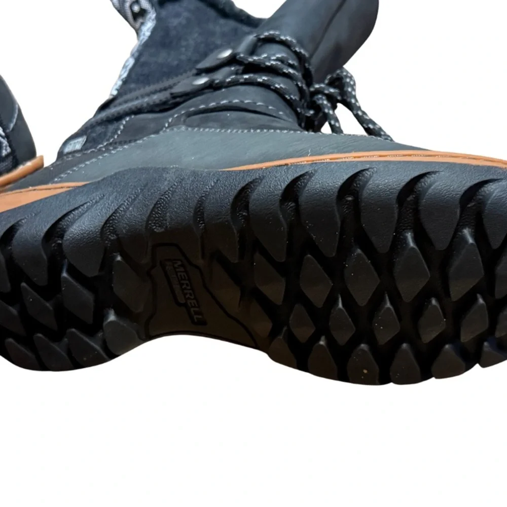 Merrell Womens‎ Sylva Tall Waterproof Winter Snow Boots Black Leather 5.5 - Picture 7 of 8